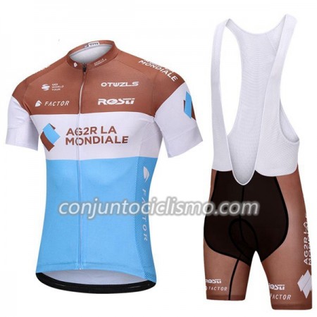 Conjunto Maillot + Culotte Corto con tirantes 2018 AG2R La Mondiale N001